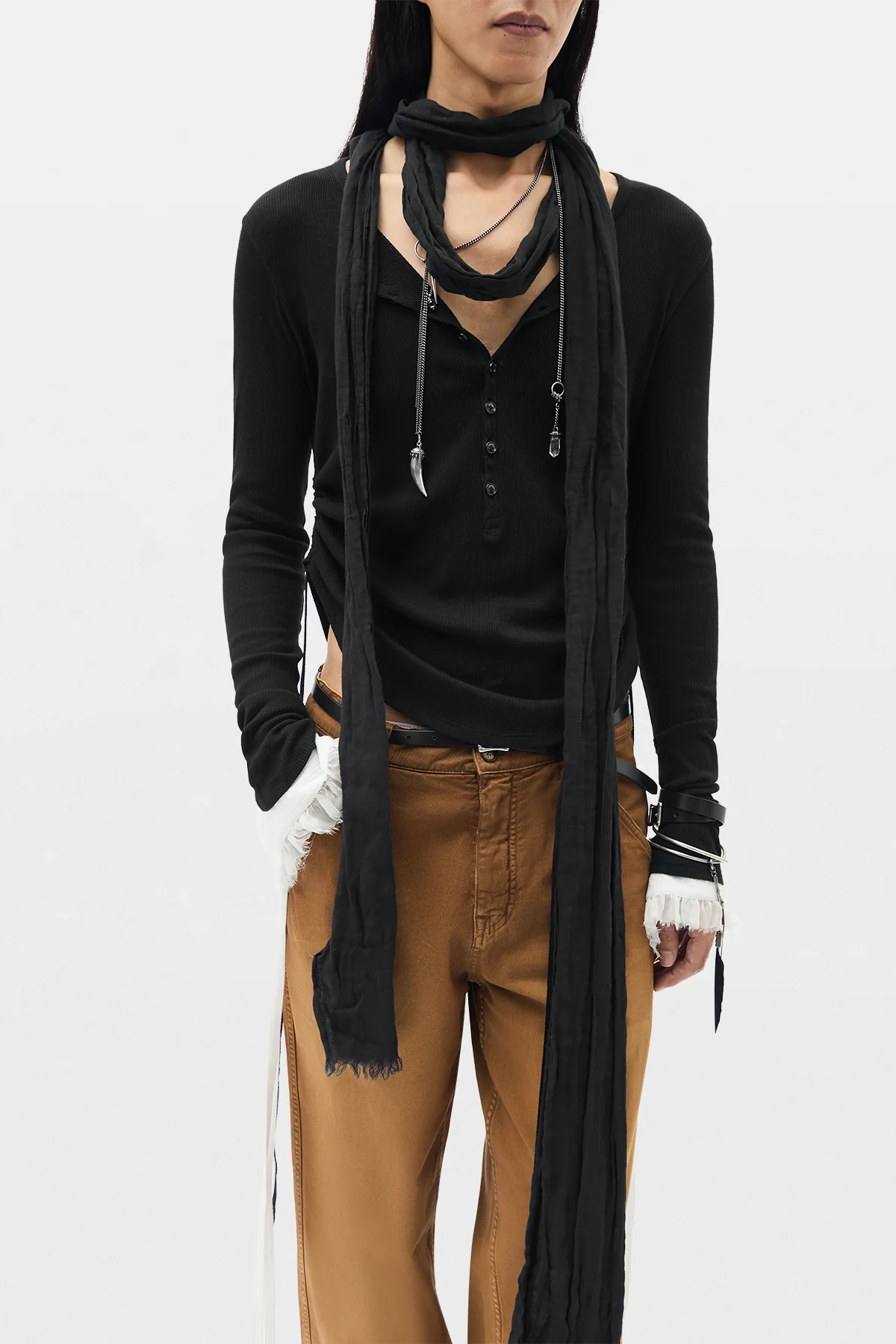 Jara Long Wrinkled Scarf - Image 4