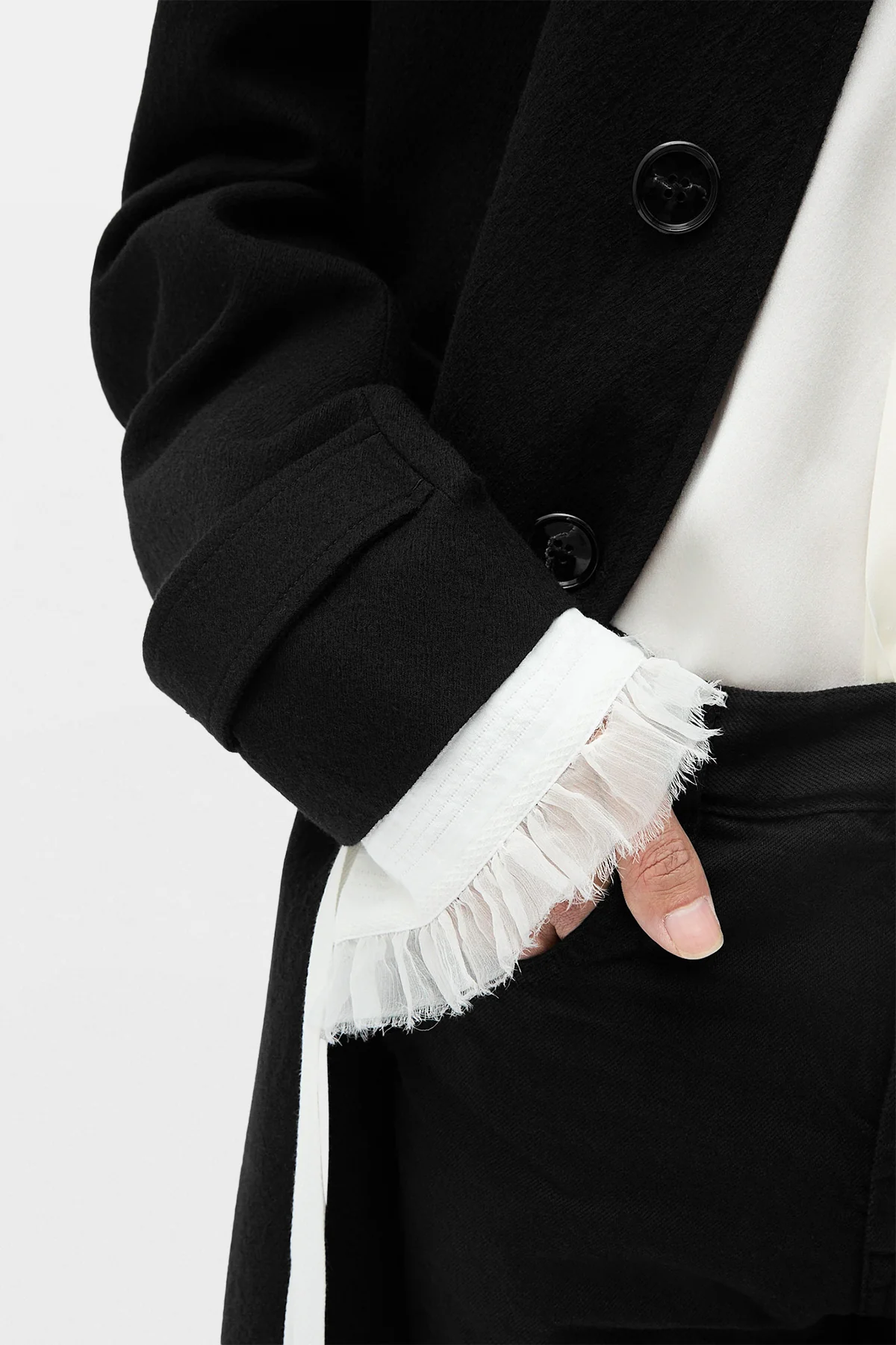 Wilmer Car Coat with Leather Belt - Image 6