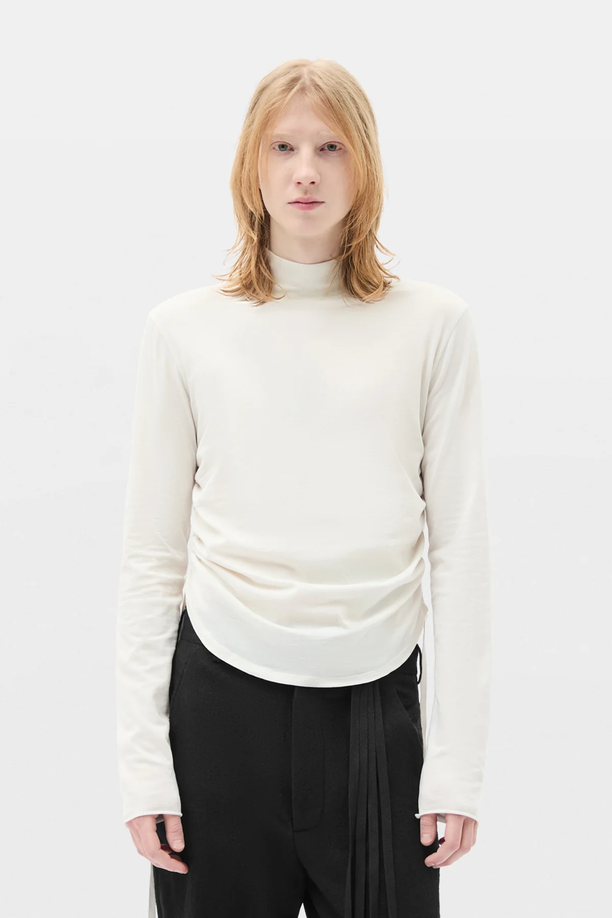 Lenart Wrinkled Mock Collar Top