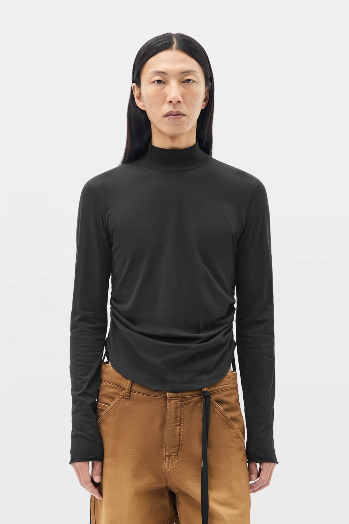 Lenart Wrinkled Mock Collar Top