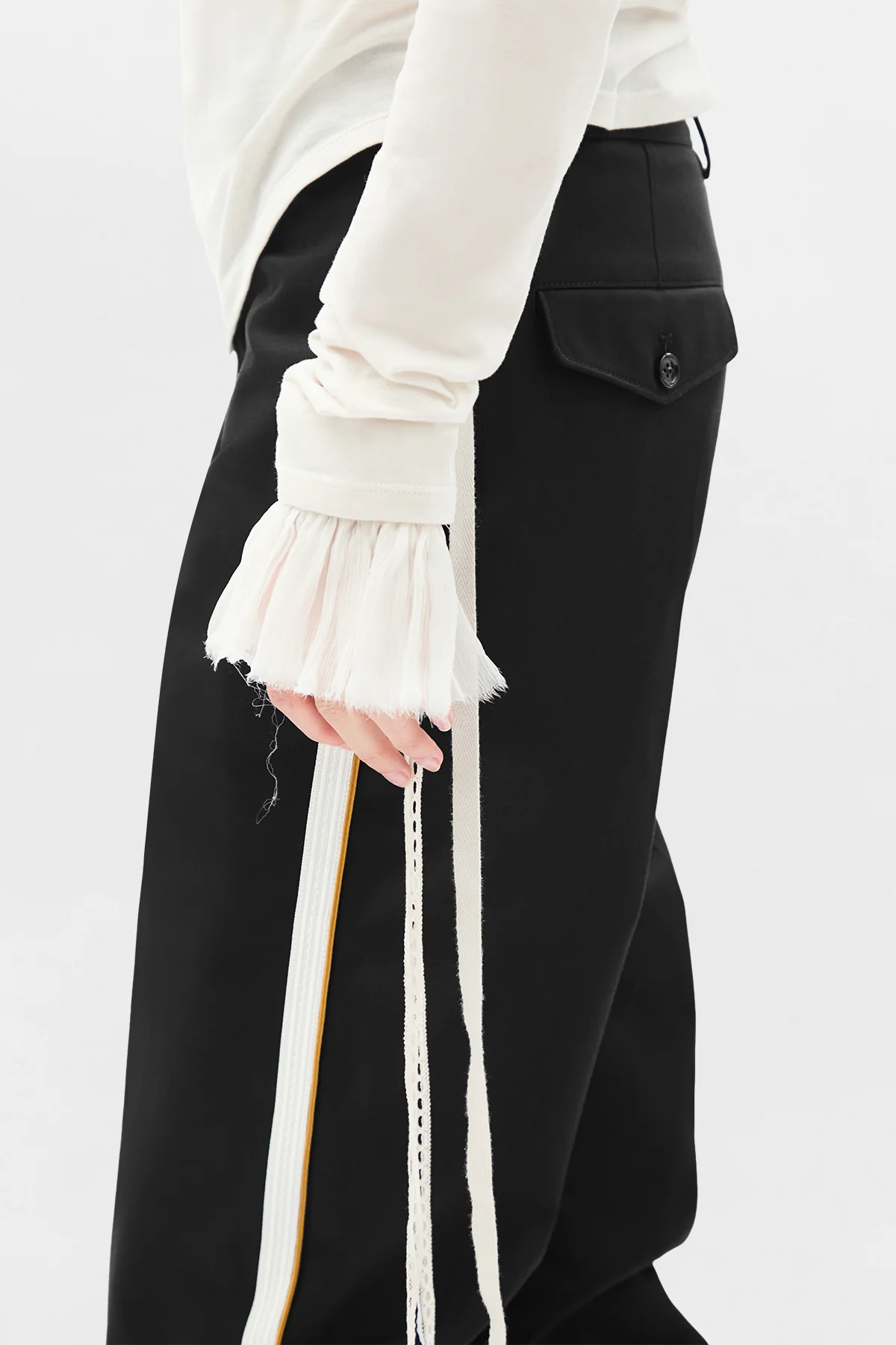 Sann Ruffled Cuffs with Lace Ribbons - Image 2