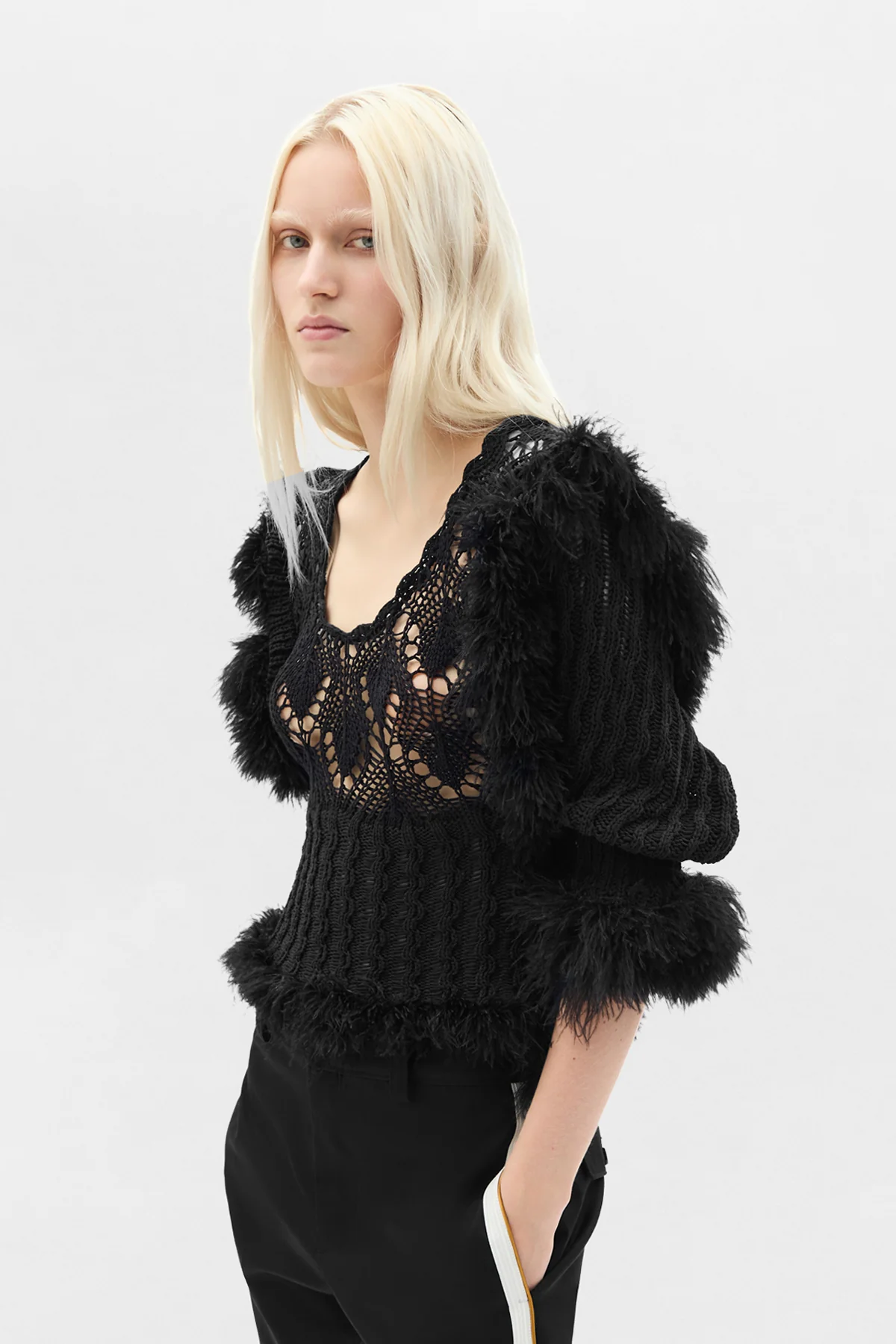 Dudu Scallop Neck Fitted Sweater - Image 2