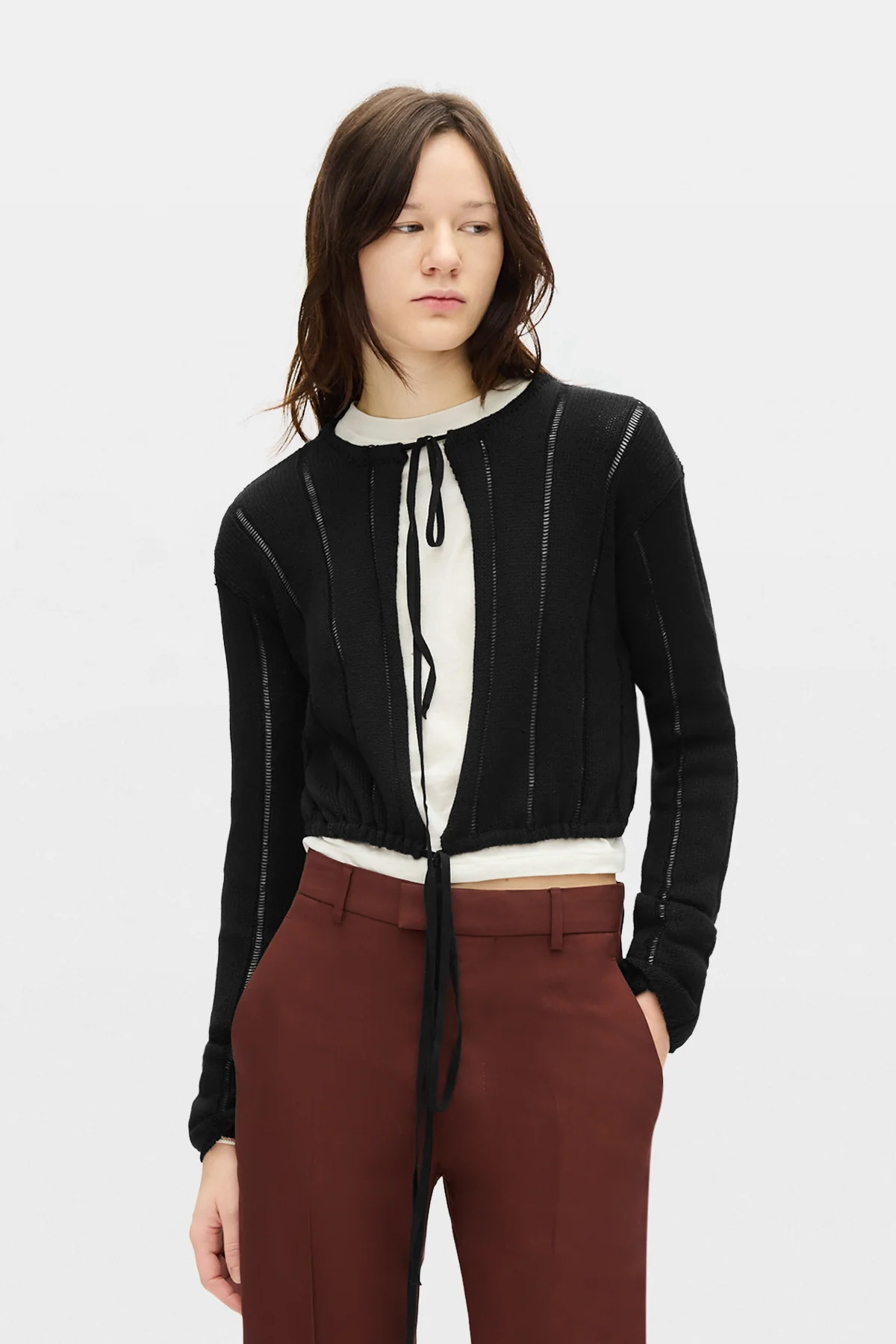 Jacklin Brushed Rib Cropped Cardigan