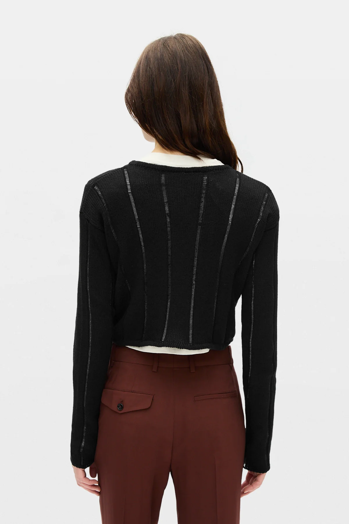 Jacklin Brushed Rib Cropped Cardigan - Image 3