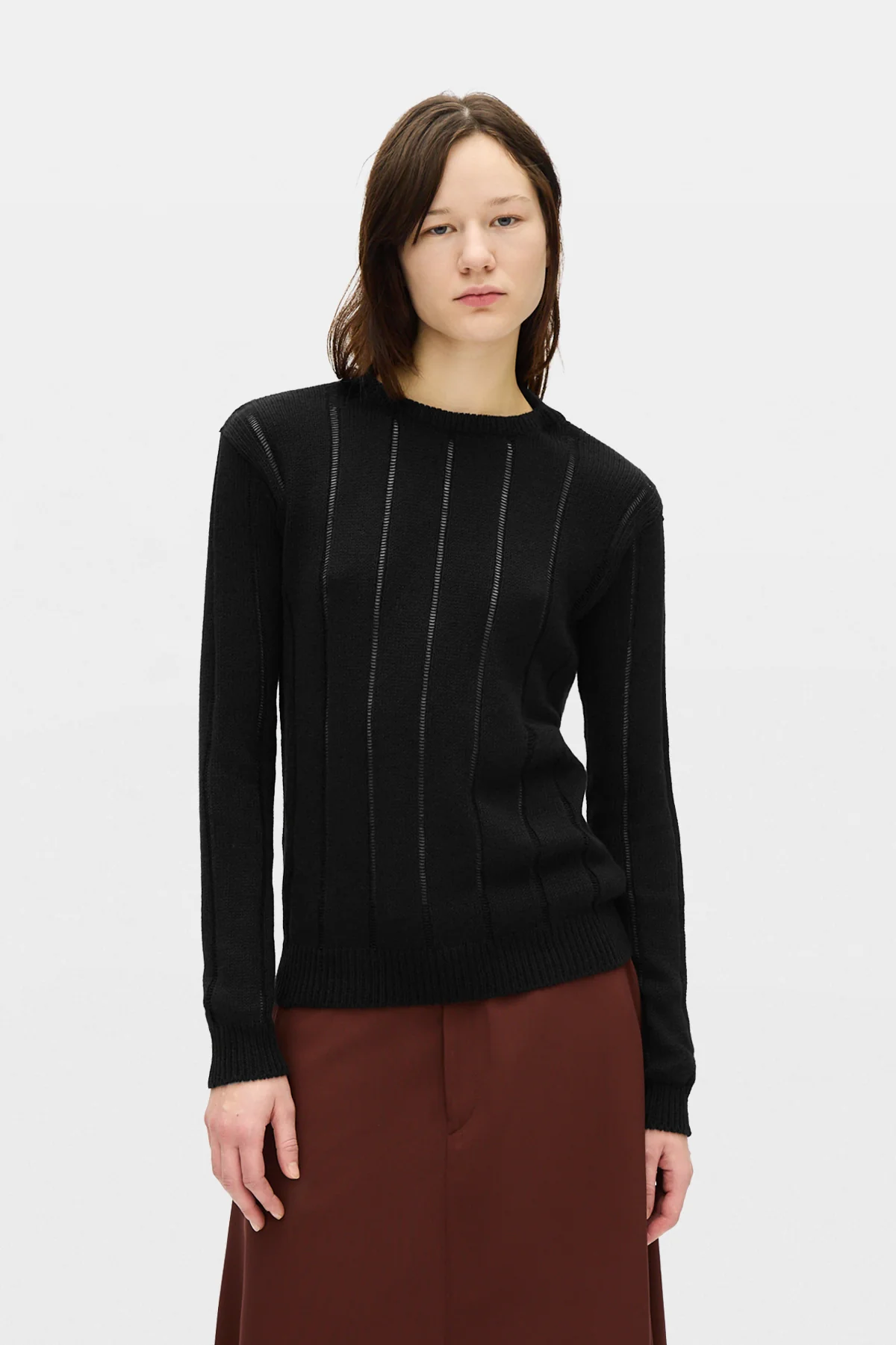 Nese Brushed Rib Open Back Sweater