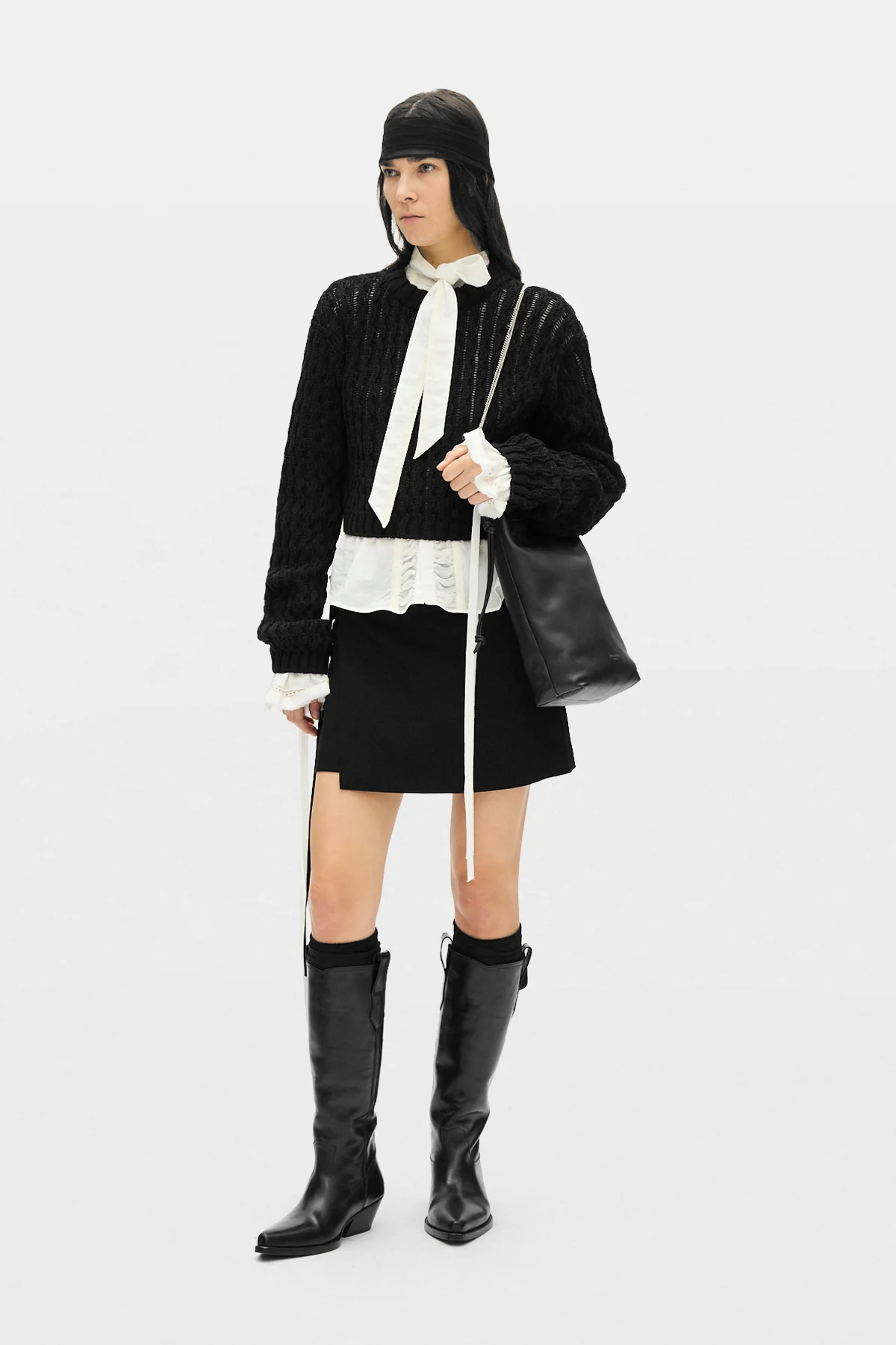 Reza Twisted Rib Cropped Crew Neck Sweater - Image 4