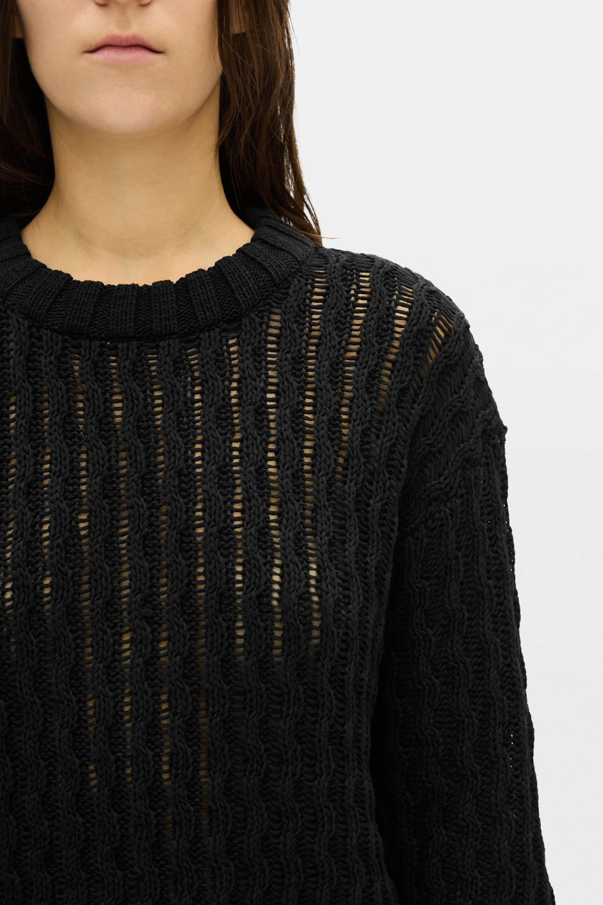 Reza Twisted Rib Cropped Crew Neck Sweater - Image 5