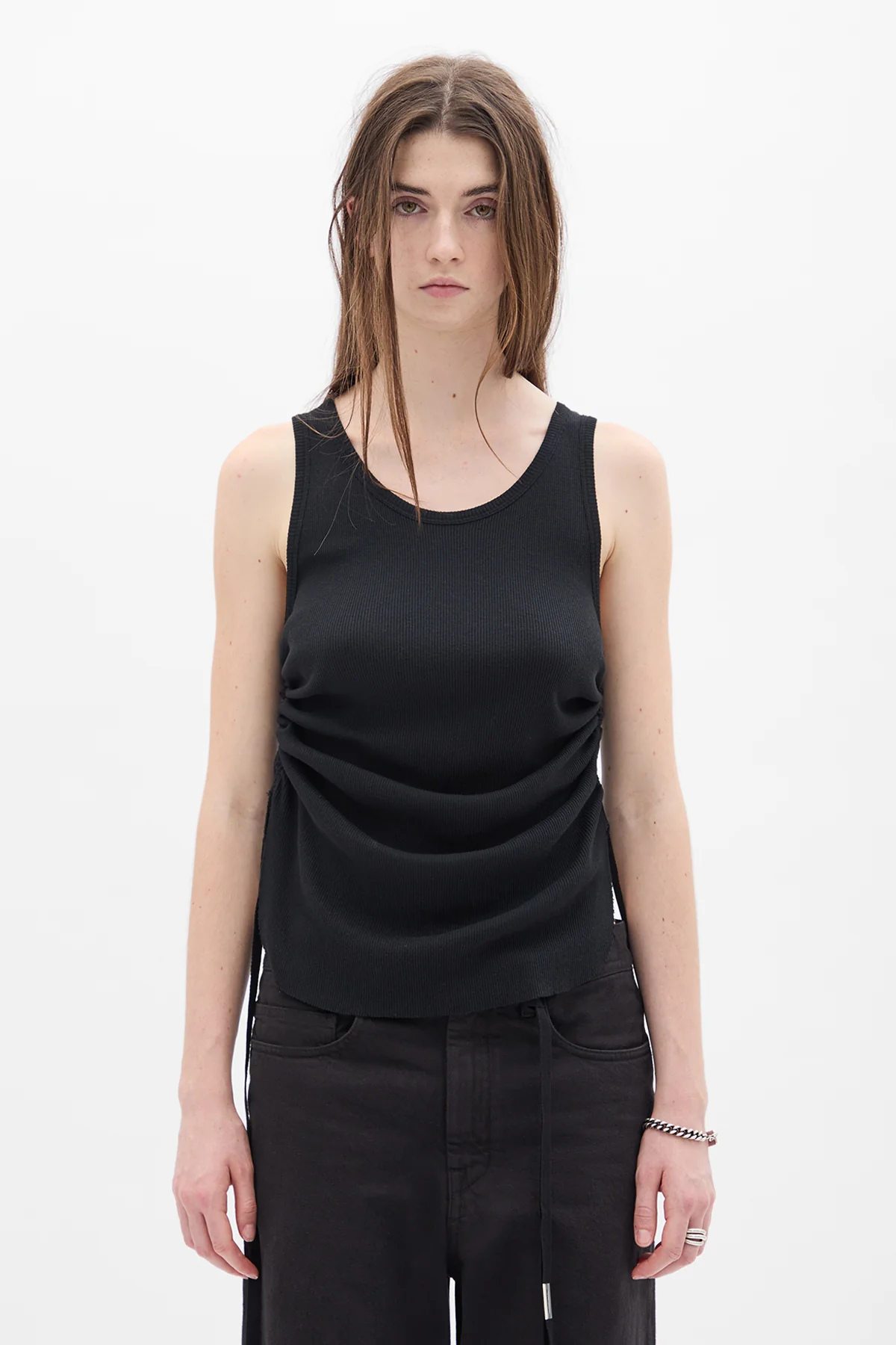 Mara Wrinkled Cropped Tank Top