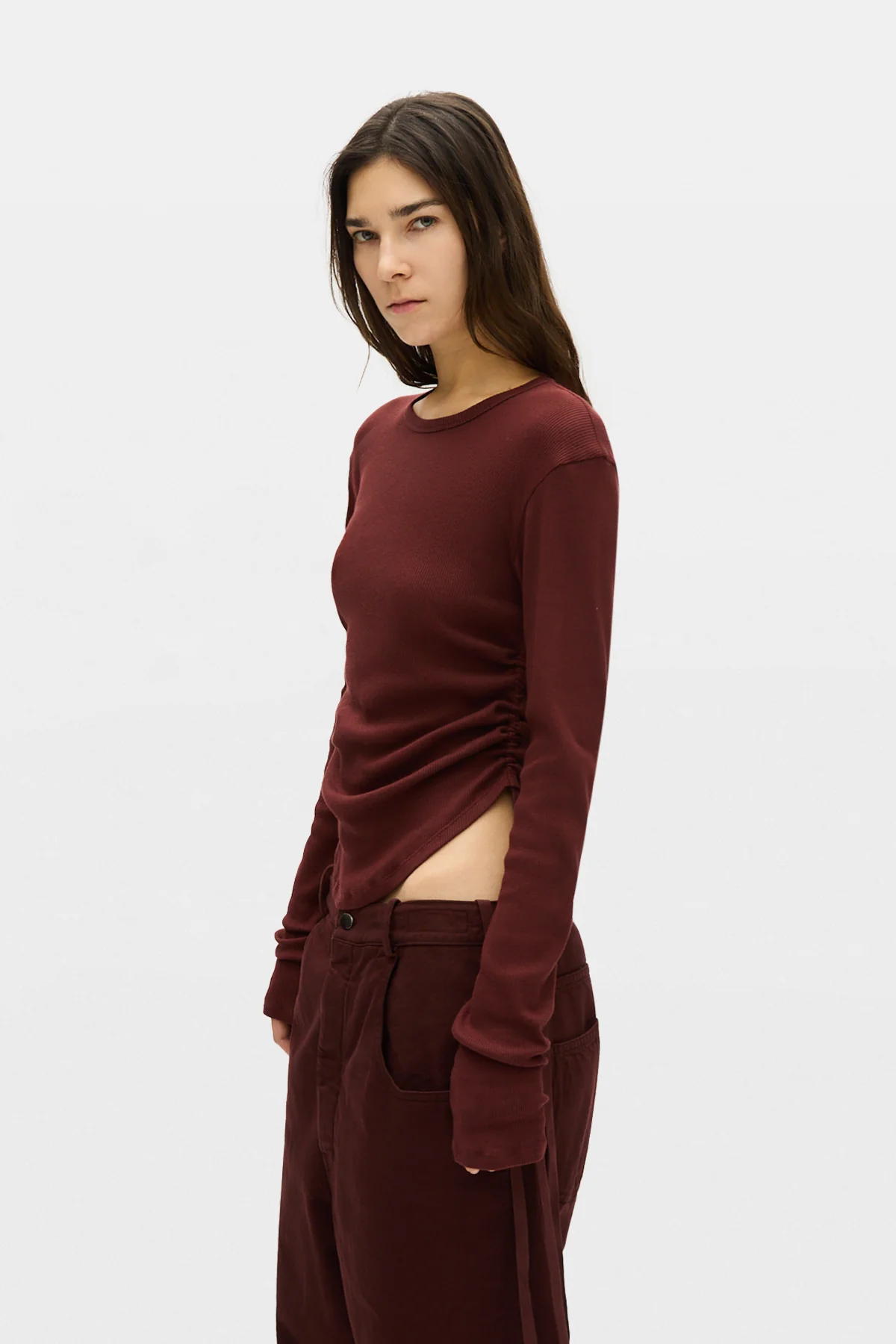Dot Wrinkled Cropped Top - Image 2