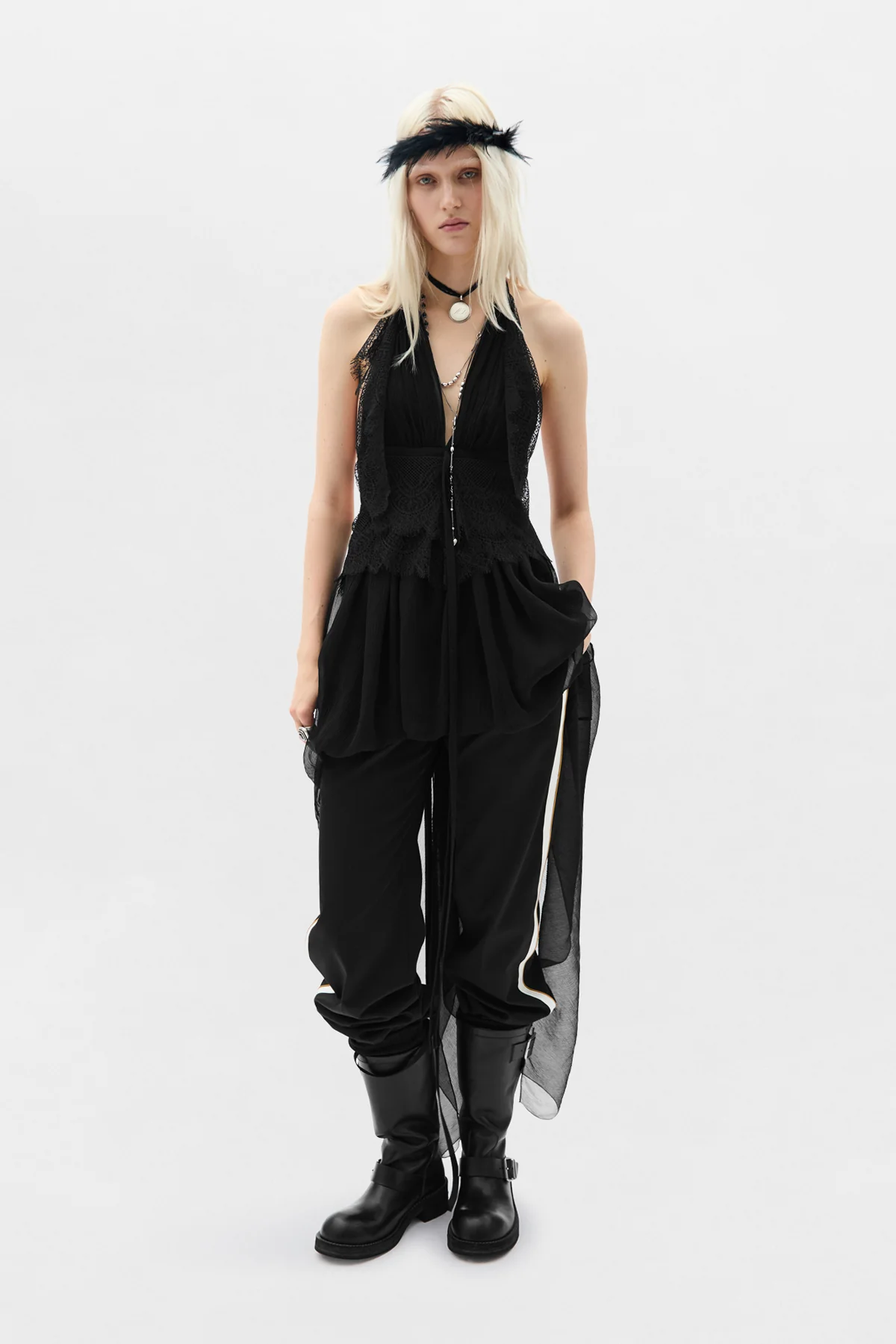 Dory Asymmetric Panel Top with Lace - Image 4