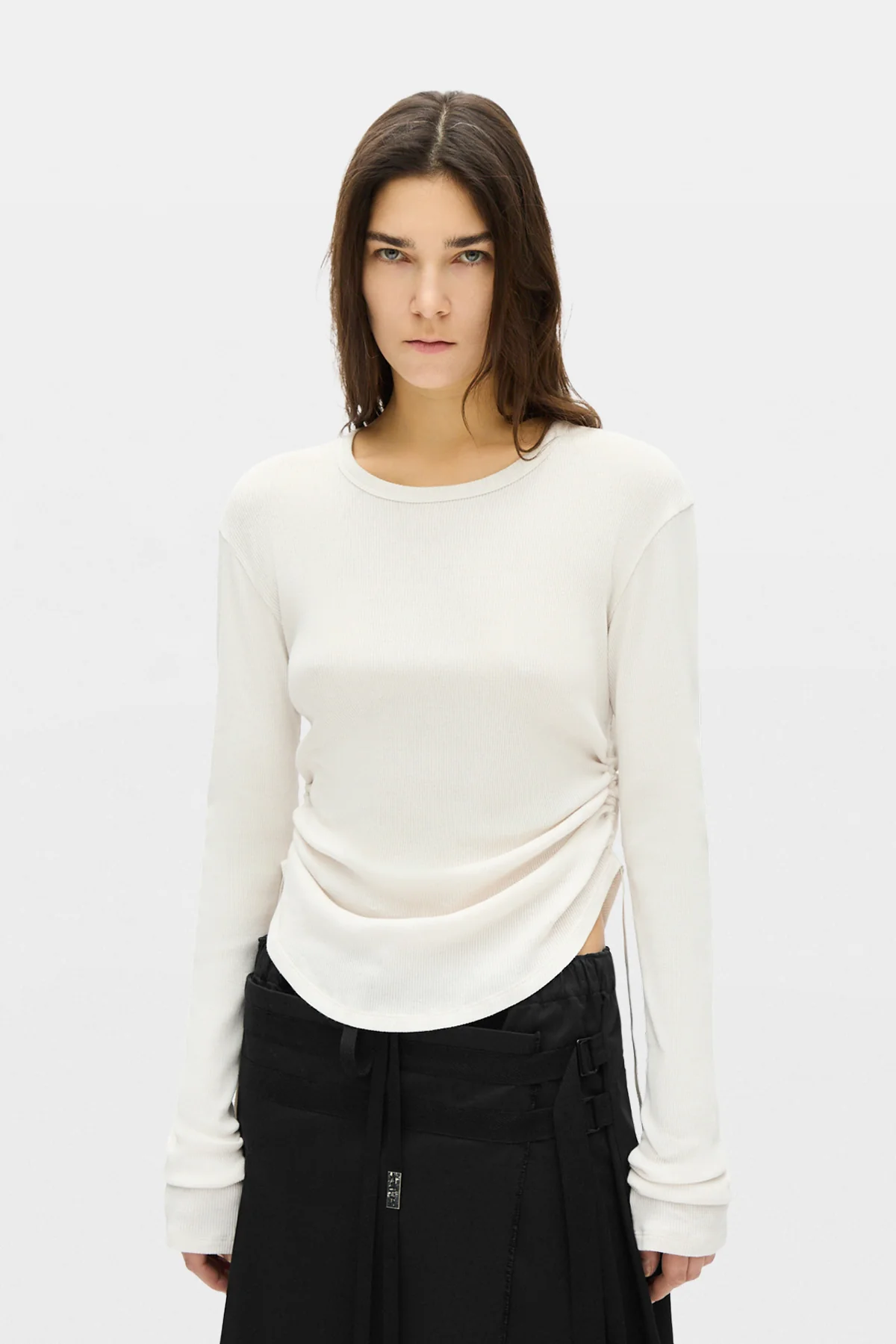 Dot Wrinkled Cropped Top