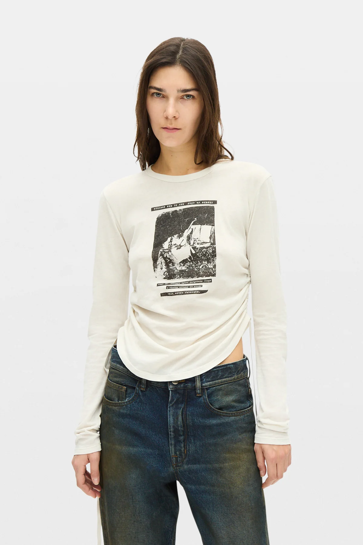 Dot Wrinkled Cropped Top